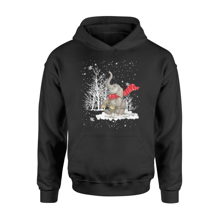 Elephant Snow Cute Animal Scarf Lover Christmas – Standard Hoodie