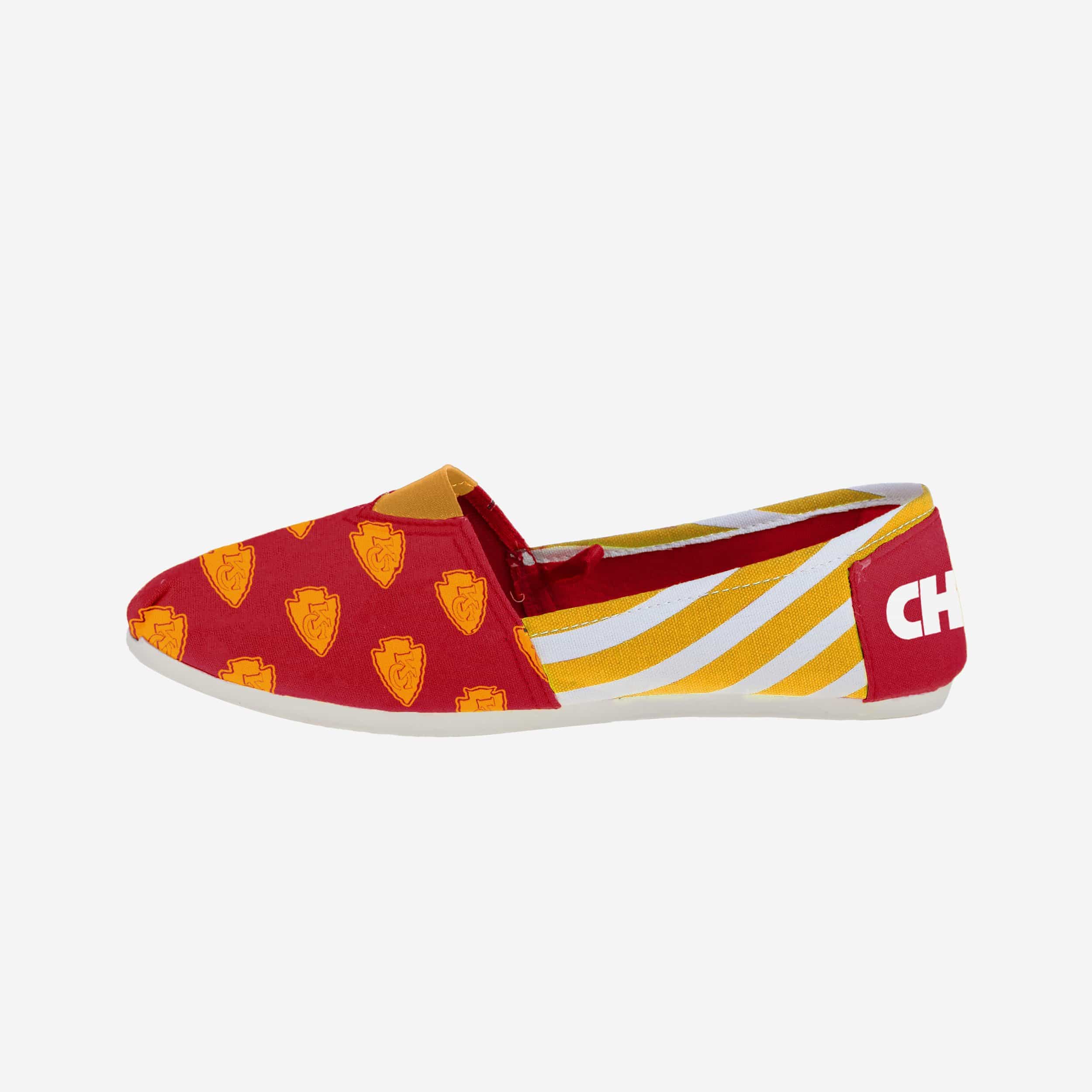 Kansas City Chiefs Womens Stripe Canvas Shoe