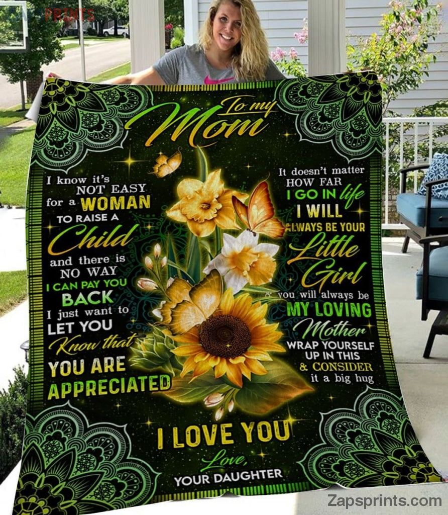 Gift For Mom – To My Mom – Butterfly – Love You Sunny – Blanket