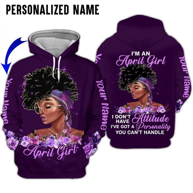 April Girl Black Queen Custom Name 3D All Over Print | For Men & Women | Adult | Cn2304