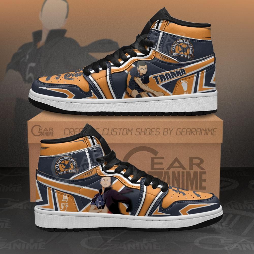 Karasuno Ryunosuke Tanaka Haikyuu Custom Anime Air Jordan Shoes Sport Sneakers