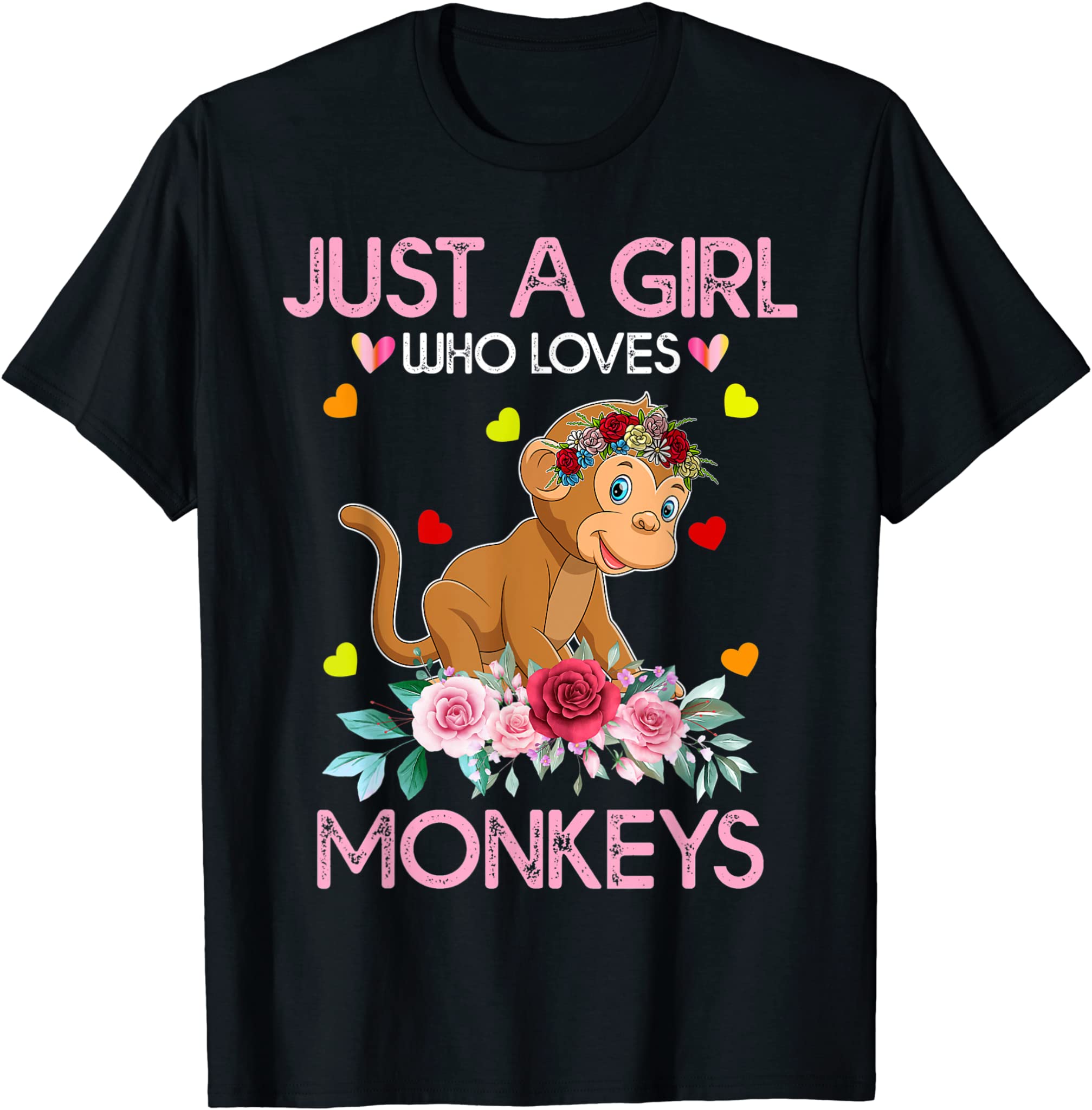 Monkey Shirt For Women Just A Girl Who Loves Monkeys T-Shirt