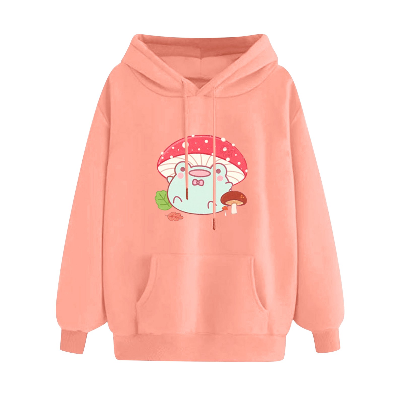 2022 Harajuku Spring Autumn Mushroom Cute Hoodies Women Long Sleeve Printed Loose Japan Hooded Sweatshirt Kawaii Hoodie Худи alx