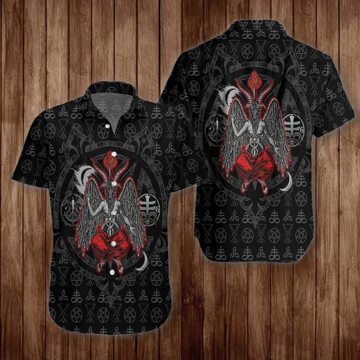 Baphomet Demon Satanism Pentagram Hawaii Shirt For Men And Women Ha97257