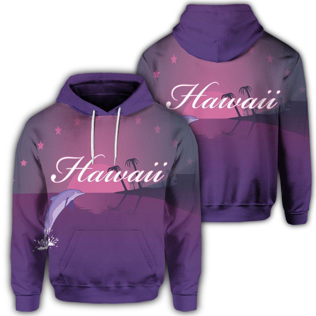 Hawaiian Dolphin Violet Polynesian Hoodie