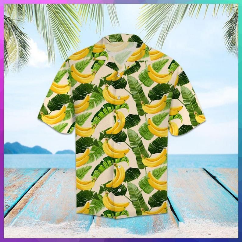 Tropical Banana Green Yellow Unique Design Hawaiian Shirt DHC18064450