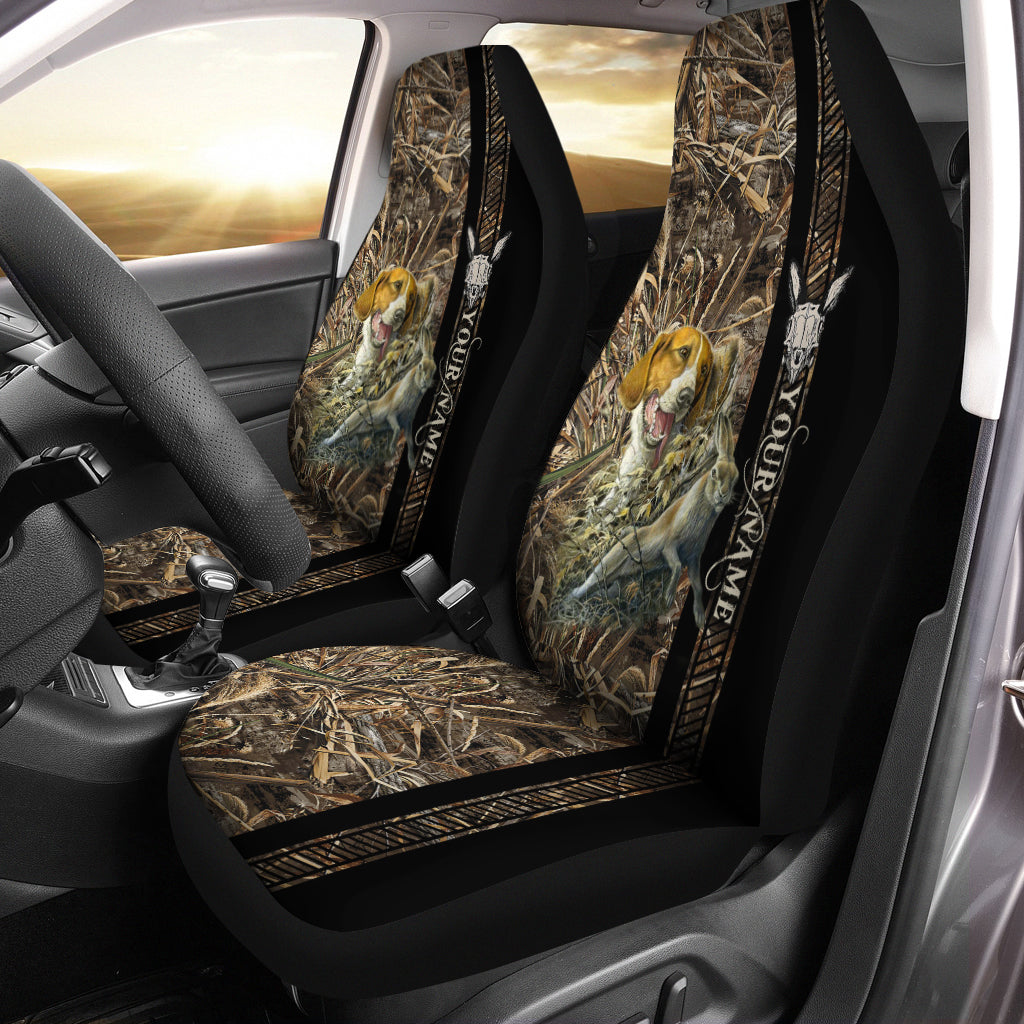 Rabbit Hunting With Beagle Camo Custom Name 3D All Over Print Seat Covers – Car Accessories Set Of 2   Fsd1570