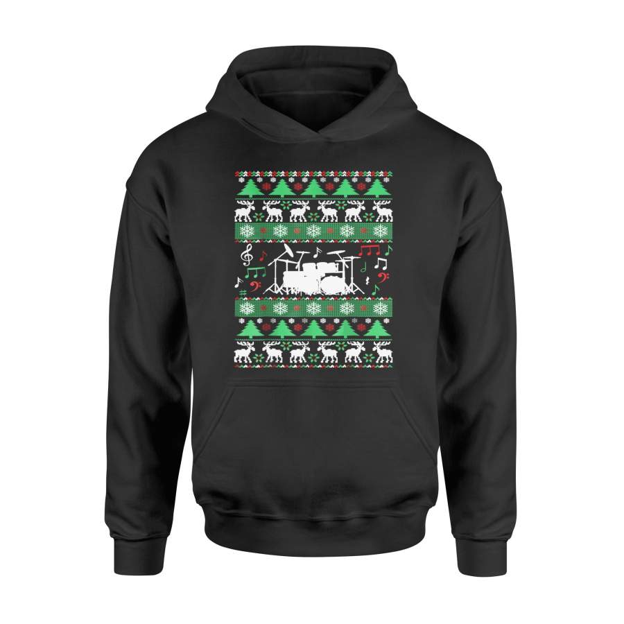 Drums Ugly Christmas Sweater TShirt – Standard Hoodie