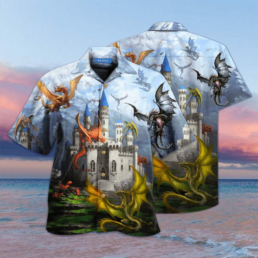 Dragons Fly In The Castle Hawaii Aloha Shirts Ha12021