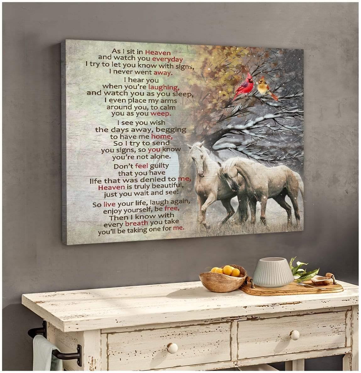 As I Sit In Heaven Horse Premium Wall Art Canvas