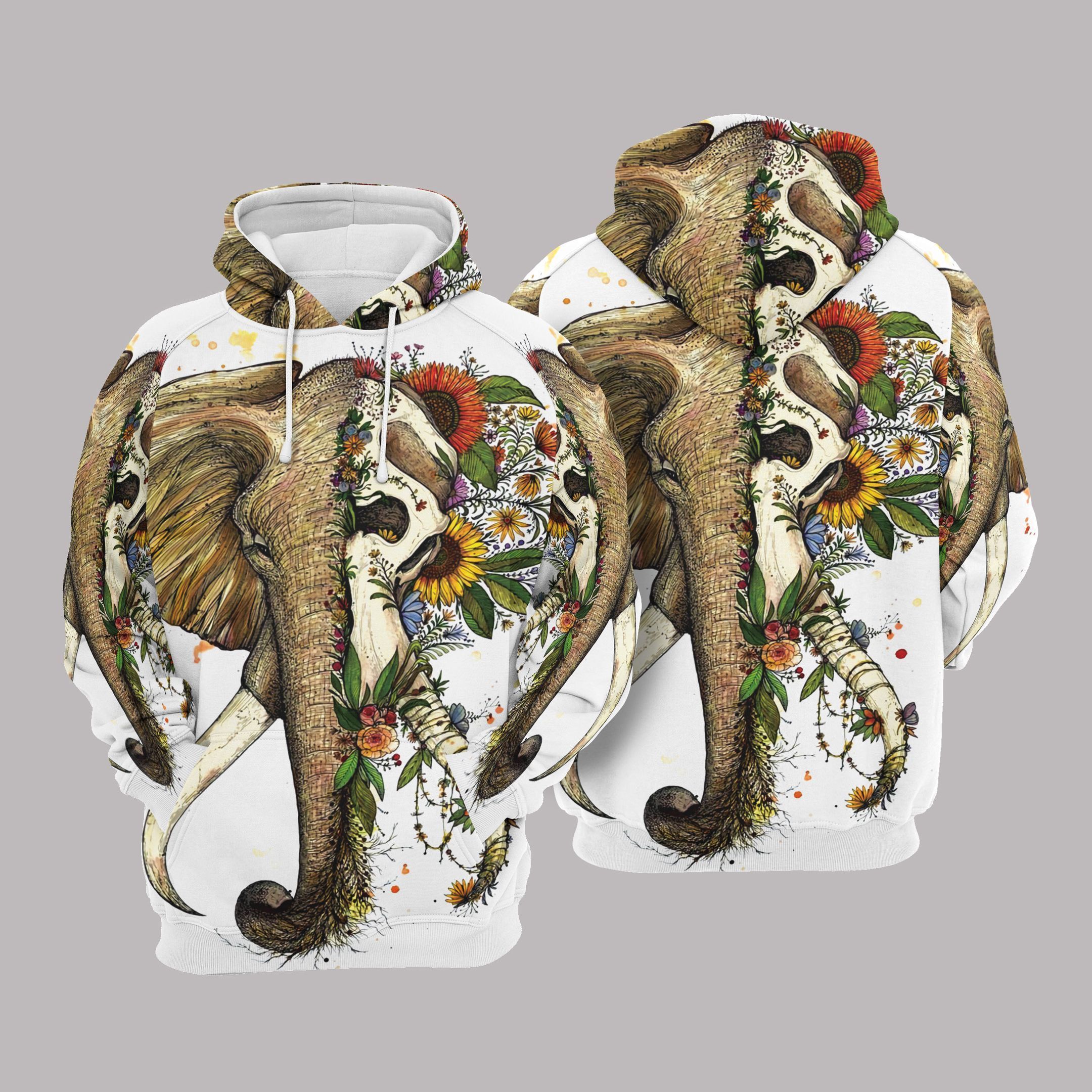 Elephant Unisex 3D Hoodie All Over Print Oyent