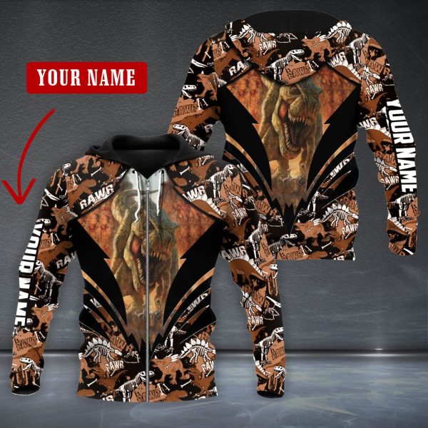 Dinosaur Shirt Brown Dinosaurs 3D Hoodie Td