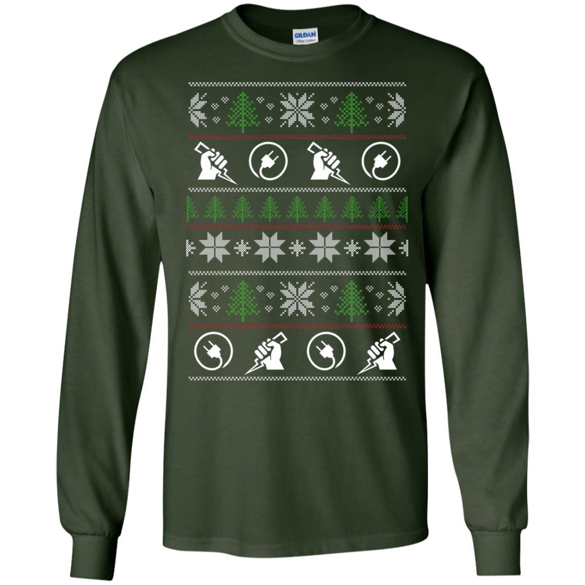 Ugly Sweater Electrician Symbol Tee Shirt Gift