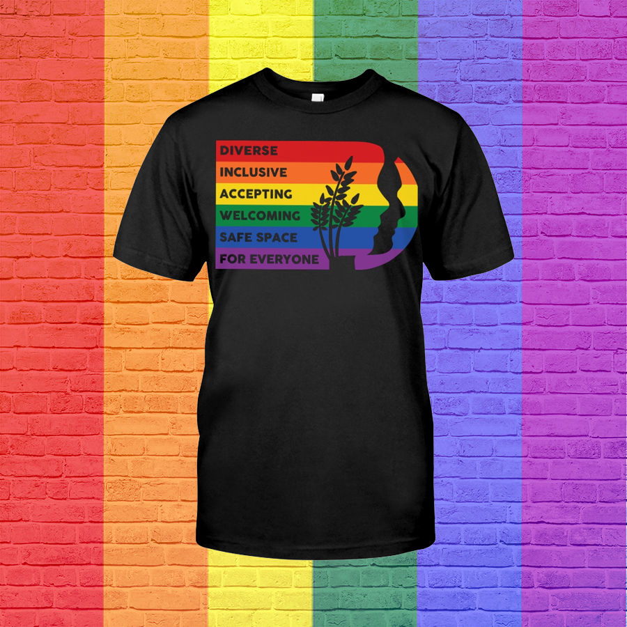 Diverse Inclusive Accepting Wellcoming Pride T Shirt For Lgbtq, Lesbian Shirt, Gift For Couple Gay Man