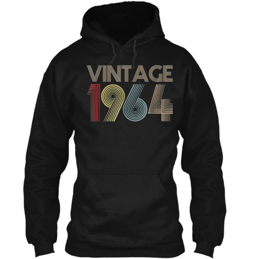 55th Birthday Gift Idea Vintage 1964  Distressed Pullover Hoodie 8 oz