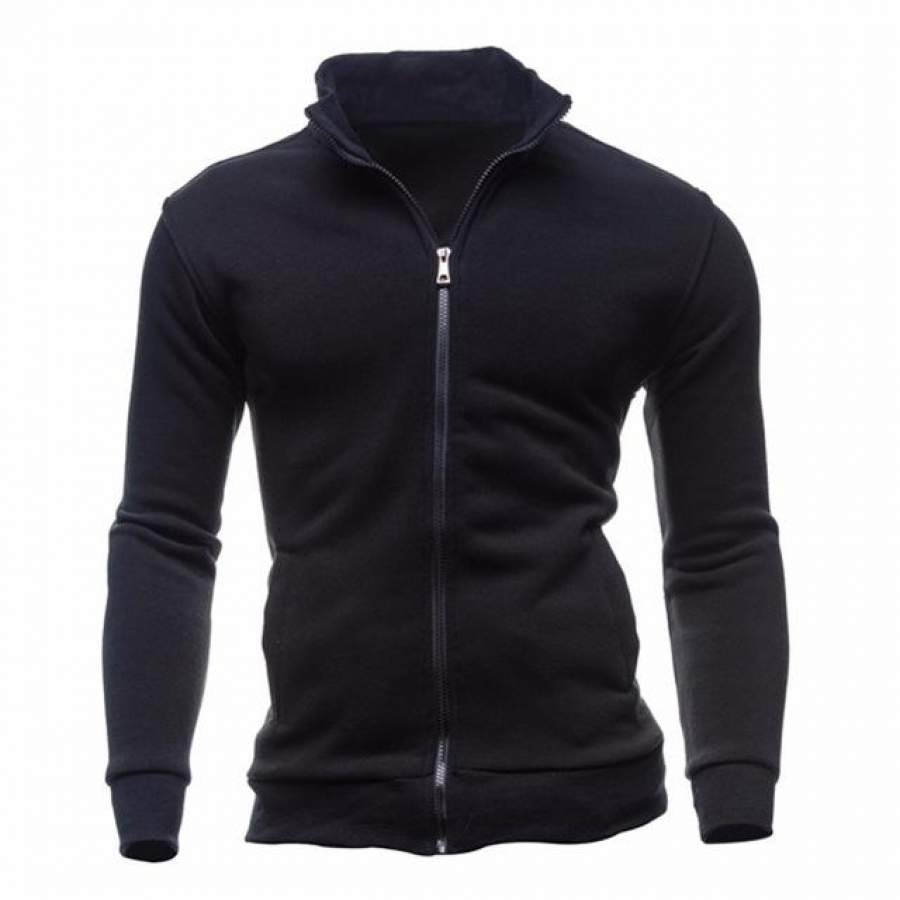 2018 Sweatshirts Men Hoodies Cardigan High Collar Brand Male Hoody Hip Hop Autumn Winter Sportswear Hoodie Men Zipper sweatshirt