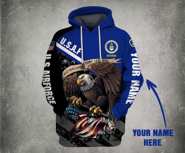 U.S AIRFORCE 3D HOODIE CUSTOMIZED NAME