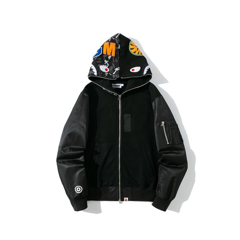 Bape Shark Jacket Hoodie Black Grey Hdcp6692