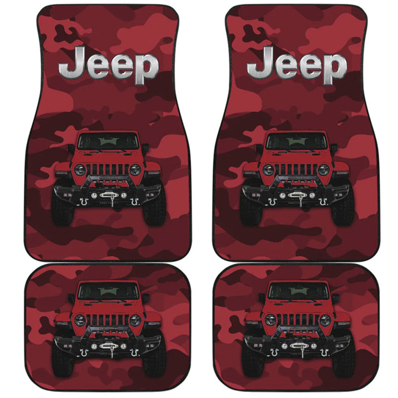 Jeep Car Mats – Car Floor Mats Car Accessories Camouflage – Deep Red Lt8