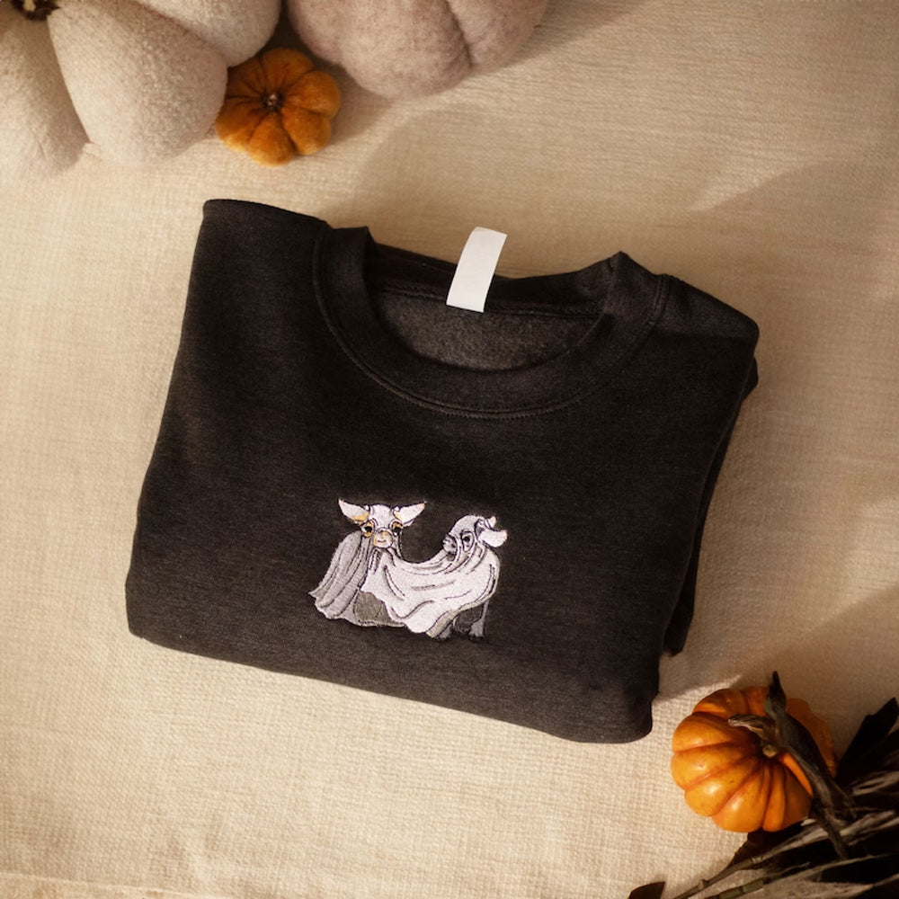 Ghost Goats Embroidered Sweatshirt 2D Crewneck Sweatshirt All Over Print Sweatshirt For Women Sweatshirt For Men Sws3260