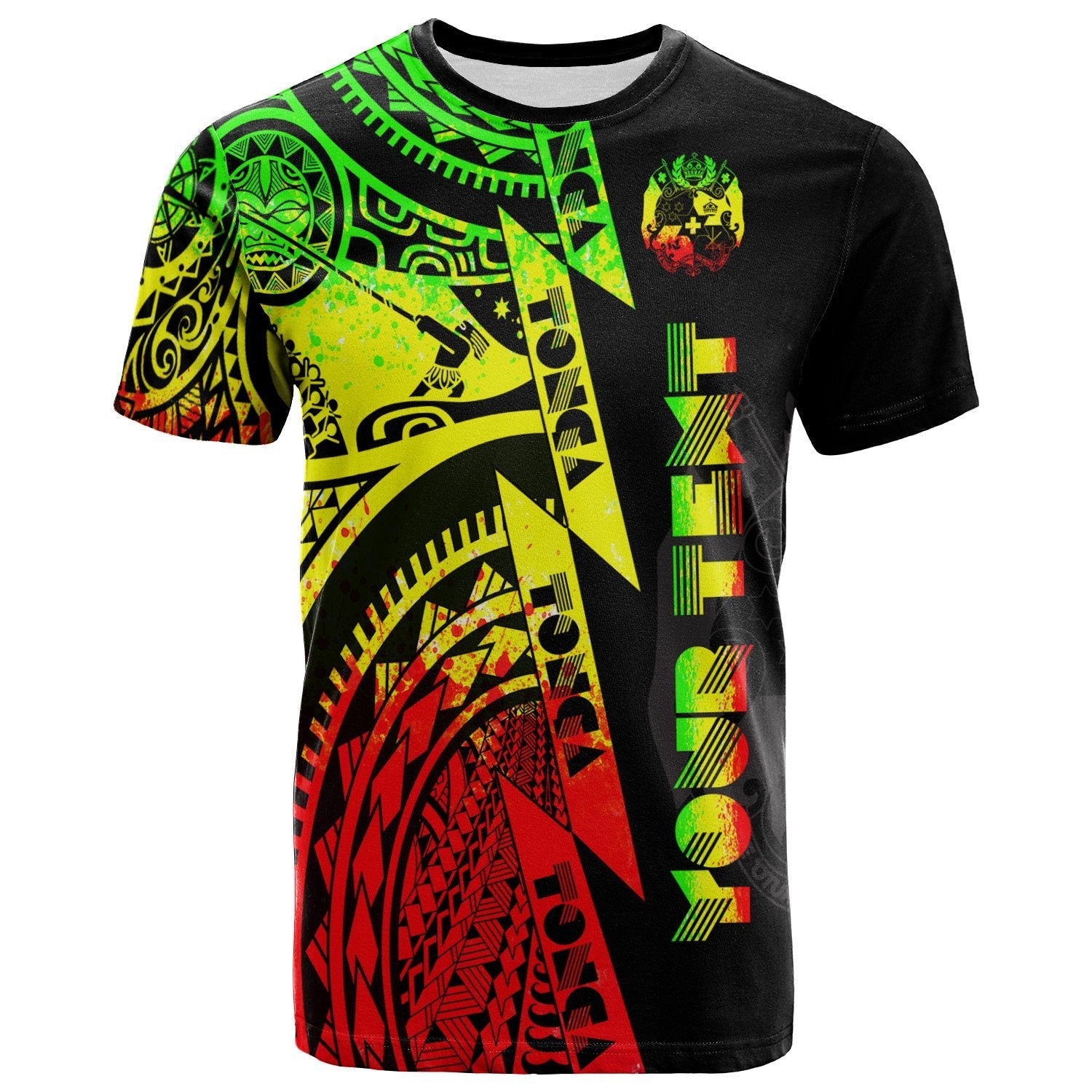 (Custom Personalised) Polynesian Tonga Tshirt – Maui Moana Tattoo With Seal Tonga Reggae