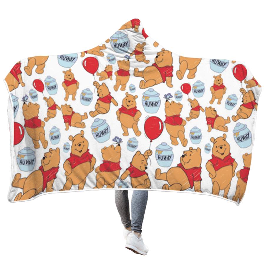 Winnie The Pooh And Honey Custom Hooded Blanket