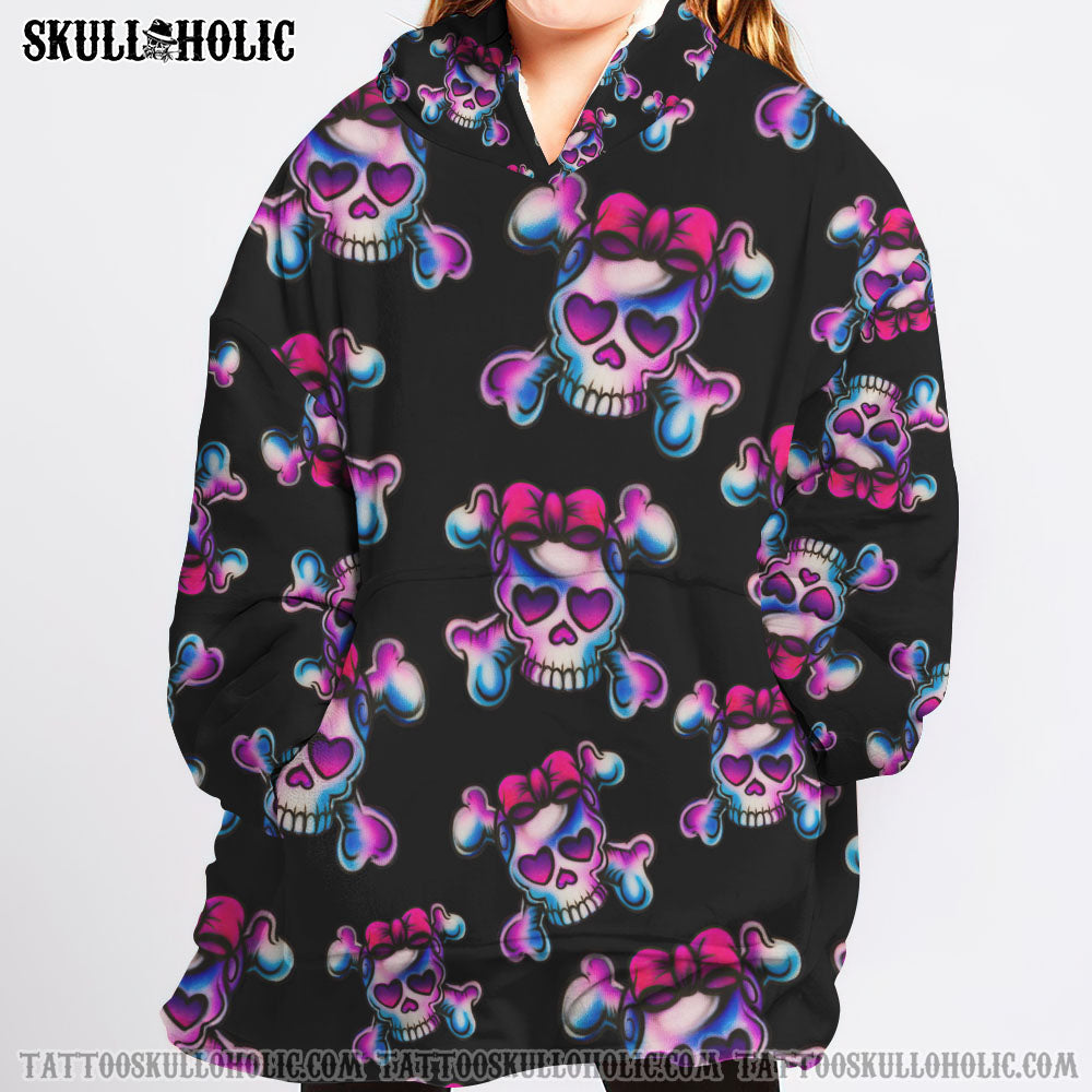Tshirt2d Skull Bones Cute Sherpa Blanket Hoodie – Tlnx712212