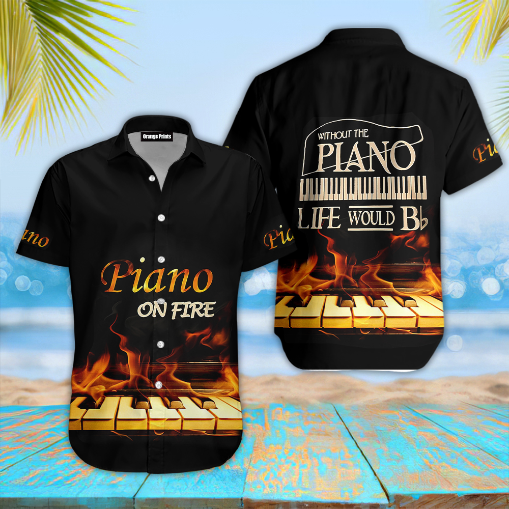 Piano On Fire Hawaii Shirt For Men Women Ha100238