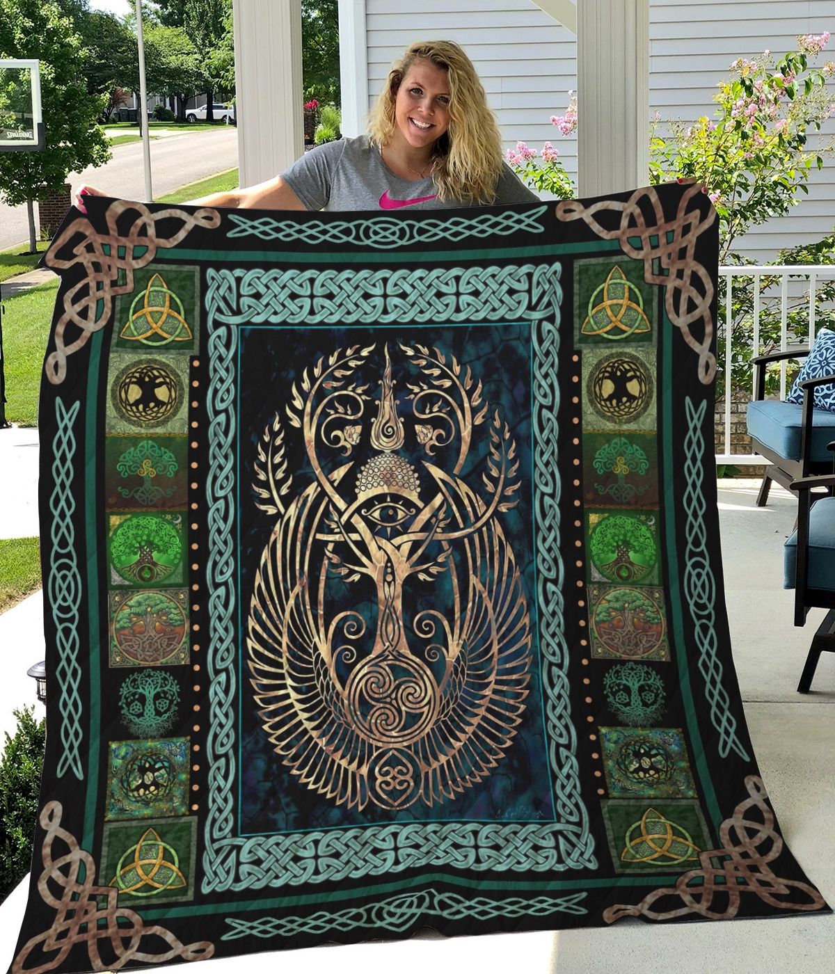 Tree Of Life Pattern Viking Quilt Blanket Great Customized Gifts For Birthday Christmas Thanksgiving Perfect Gifts For Viking Lover