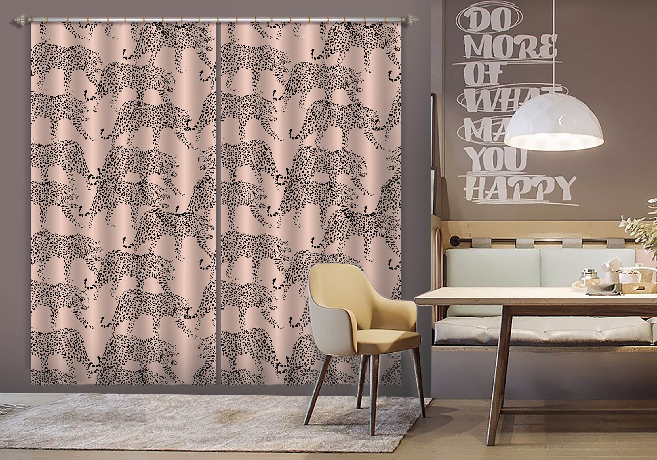 3D Abstract Leopard Curtains And Drapes 98