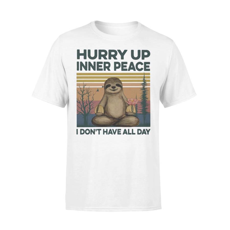 Sloth Yoga Hurry Up Inner Peace I Don’t Have All Day Vintage T-shirt