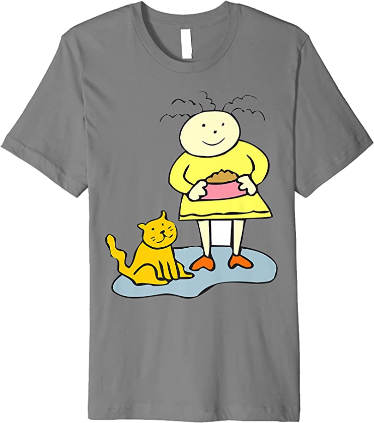 Pet Cat Feeding Time Kitty Kitten Owner Premium T-Shirt