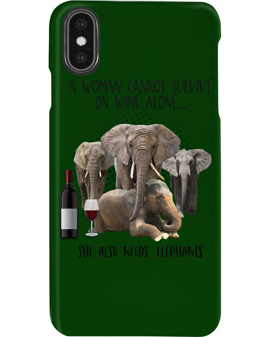 A Woman Cannot Survive On Wine Alone She Also Needs Elephants Phone case