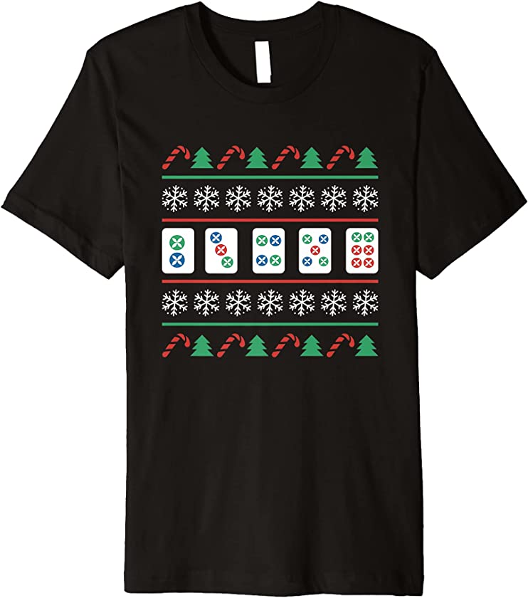 Ugly Christmas Mahjong Player X-Mas Santa Claus New Year Premium T-Shirt