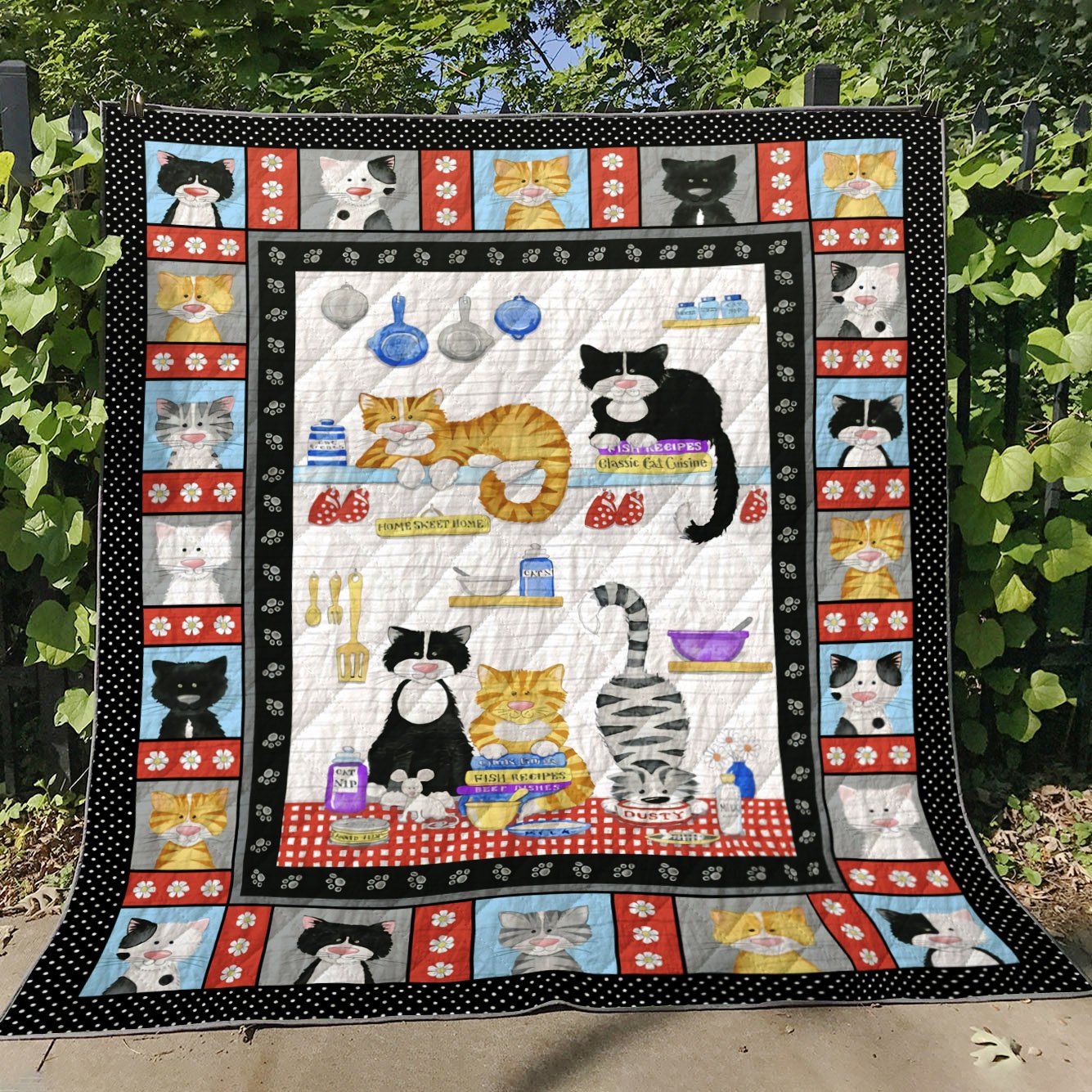 Cat Tabby Naughty Kitten Quilt Blanket