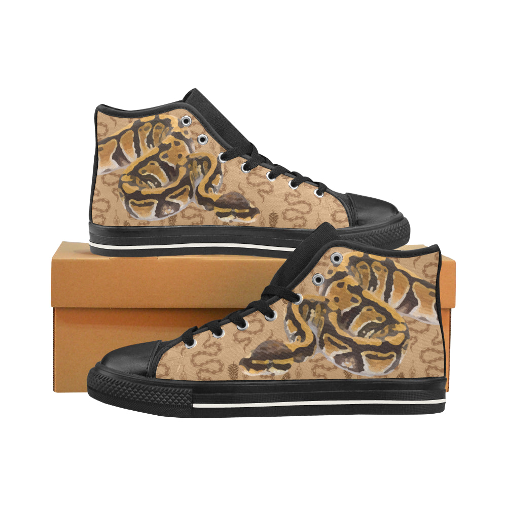 Python Black Men’s Classic High Top Canvas Shoes /Large Size