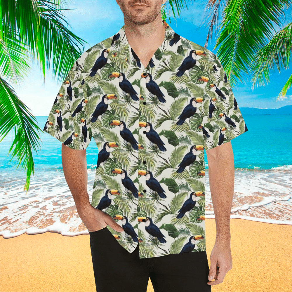 Toucan Hawaii Button Up Shirt Aloha Ha93688