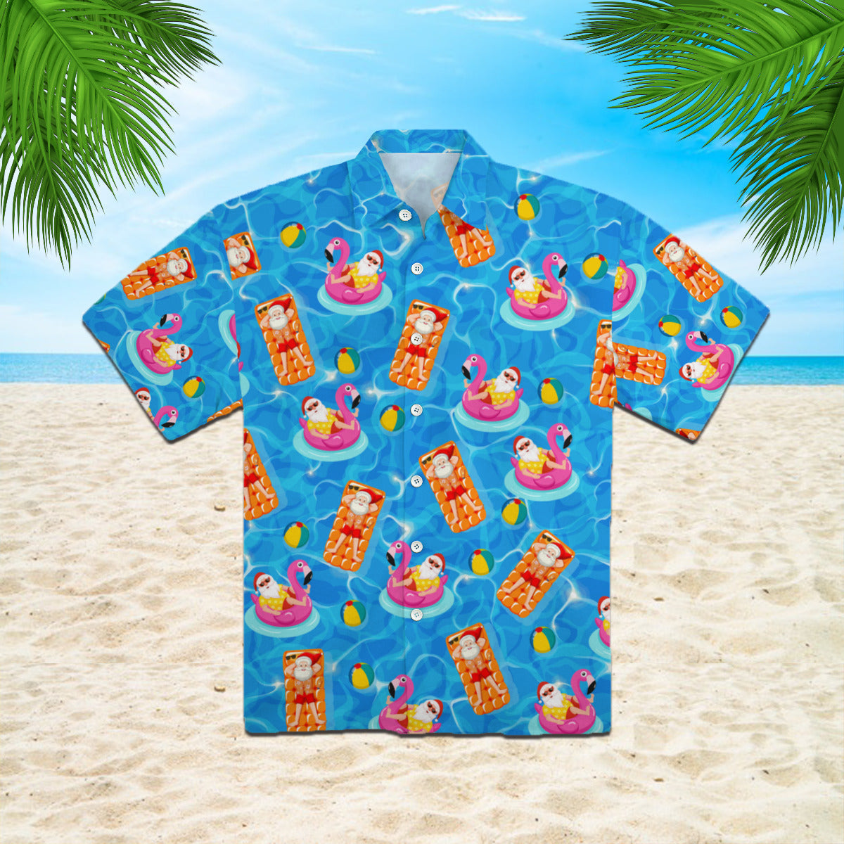 Santa Claus In Swimming Pool Pattern Hawaii Shirt For Men And Women Ha49070