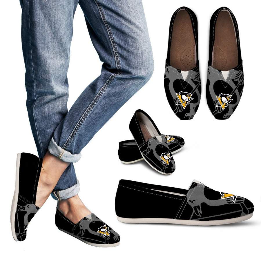 Enormous Logo Mix Tiny Logo Fantastic Pittsburgh Penguins Casual Shoes