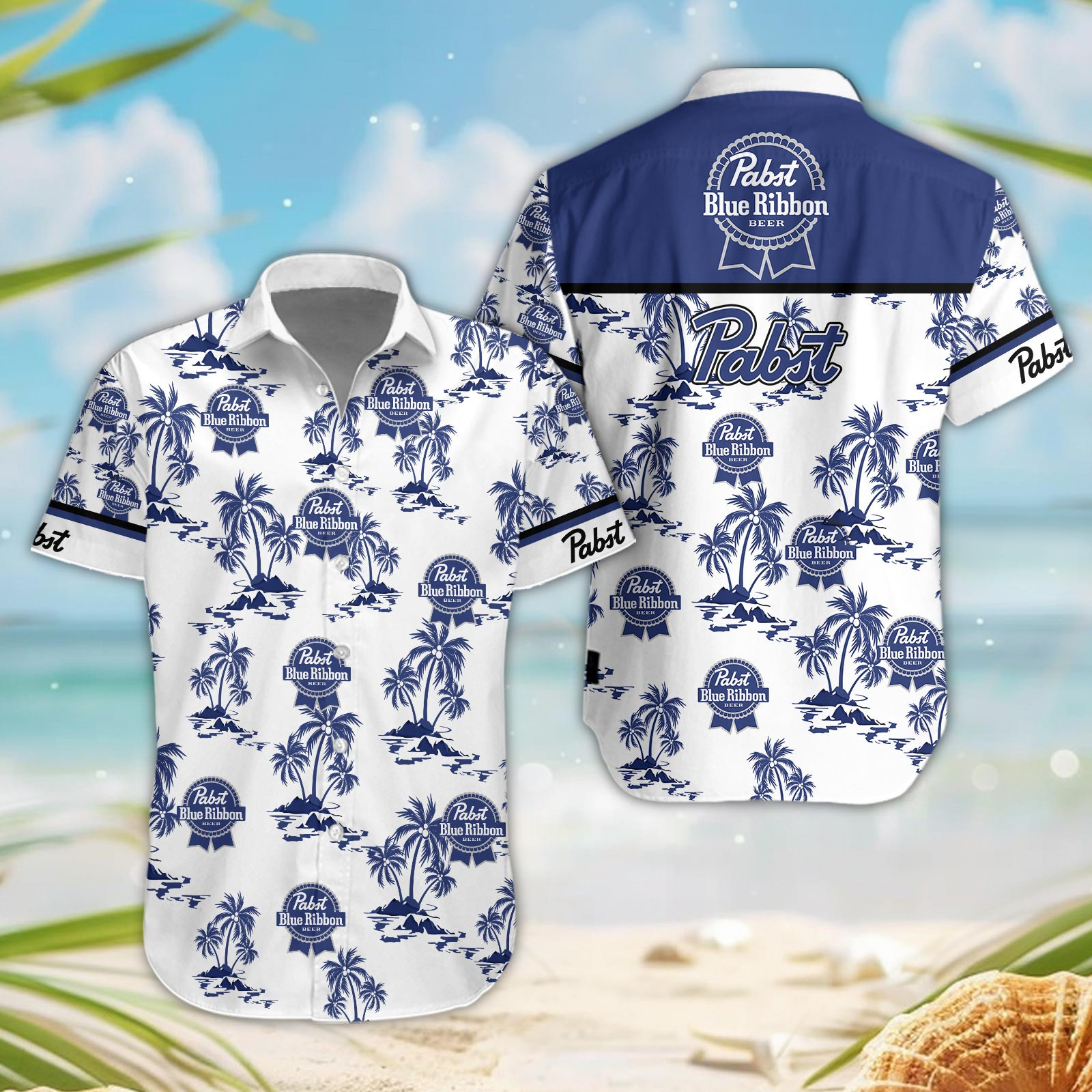 Pabst Blue Ribbon Hawaiian Shirt