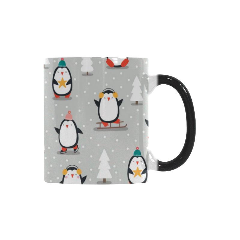 Cute Penguin christmas pattern Morphing Mug Heat Changing Mug