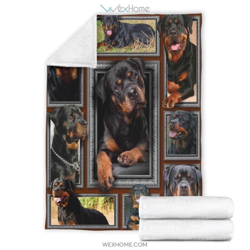 3D Rottweiler Premium Blanket Dog Lovers Blanket