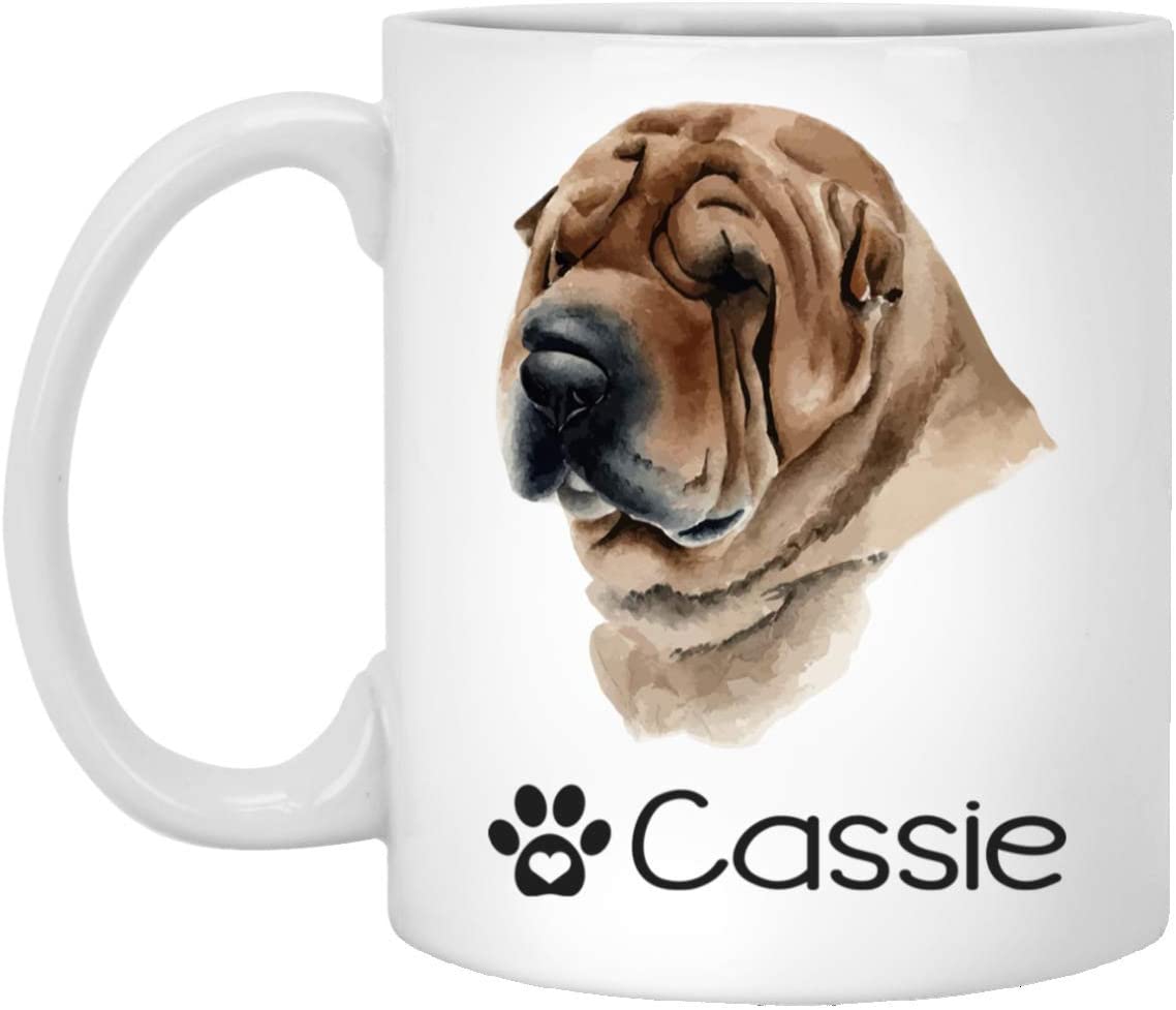 Personalized Shar Pei Dog Mug – Pet Owner Gifts For Women – Gifts For Dog Lover – Shar Pei Mom Dad Mugs – Dog Cups 11Oz