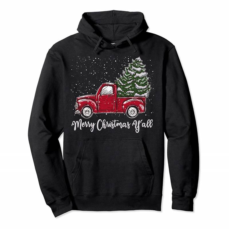 Red Truck Christmas Shirt – Merry Christmas Yall Pullover Hoodie, T-Shirt, Sweatshirt