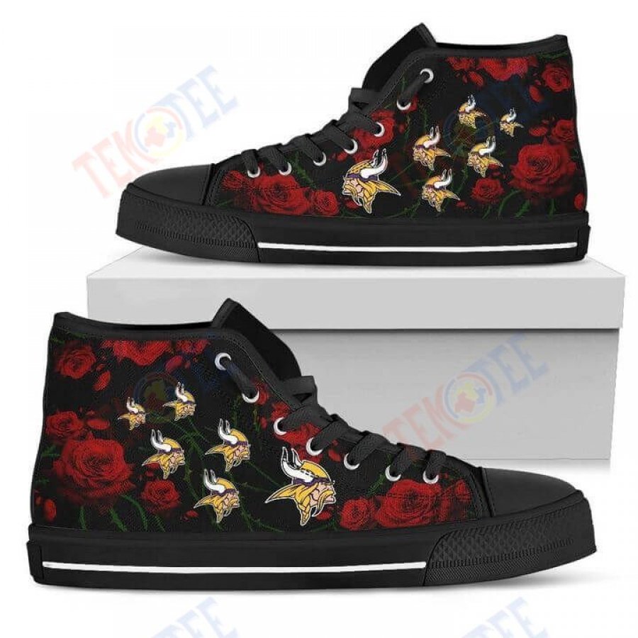 Mens Womens Lovely Rose Thorn Incredible Minnesota Vikings High Top Shoes TMT883