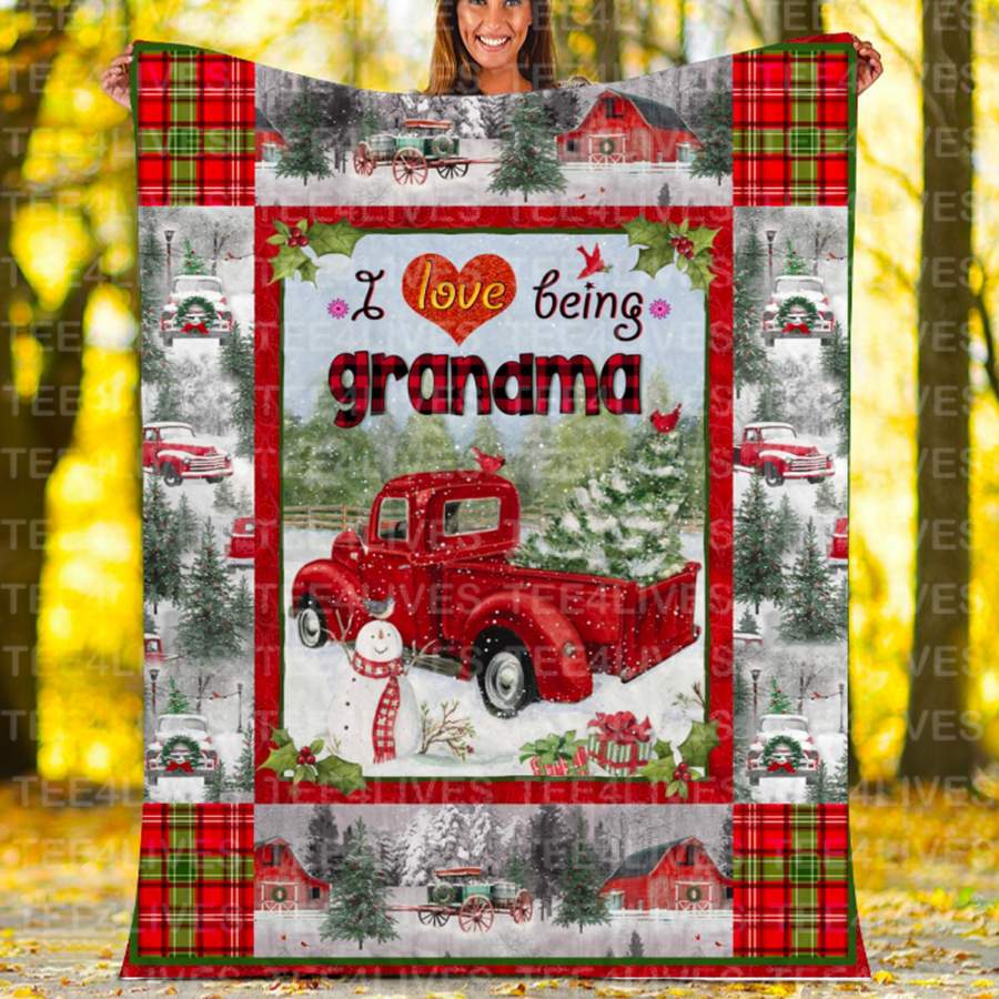 Custom Blankets – Grandma Christmas Blanket Xmas – Fleece Blanket