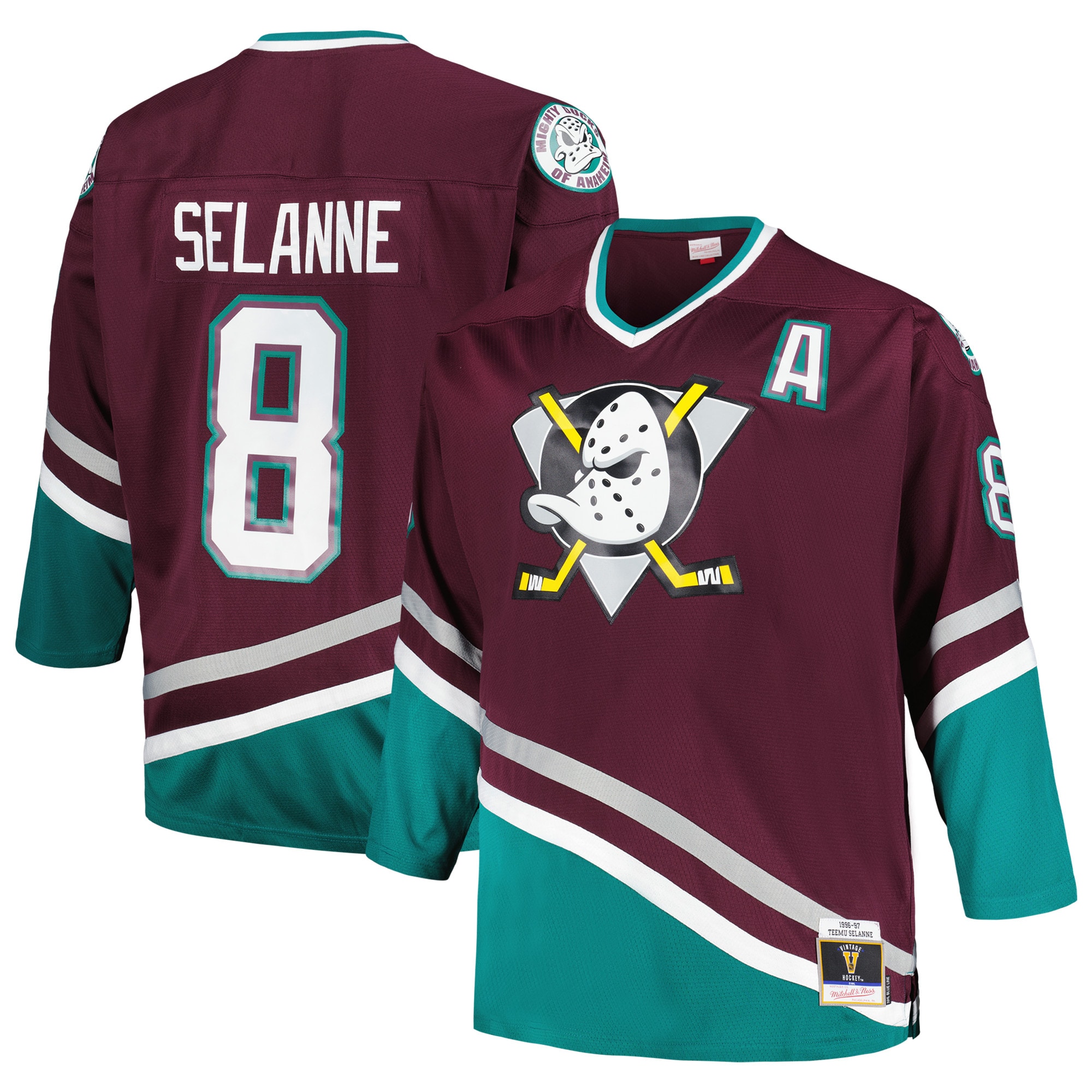 Teemu Selanne Anaheim Ducks Mitchell & Ness Big & Tall  Blue Line Player Jersey – Purple