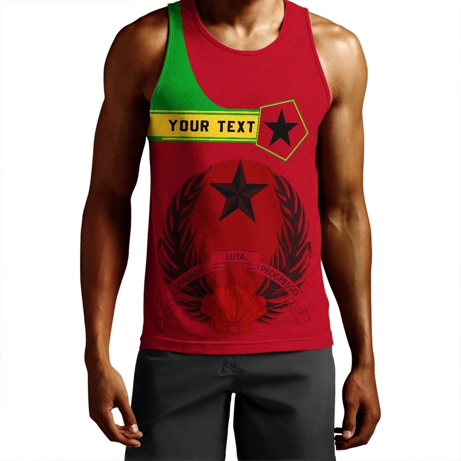 (Custom) African Tank Top – Guinea Bissau Men’S Tank Top Pentagon Style