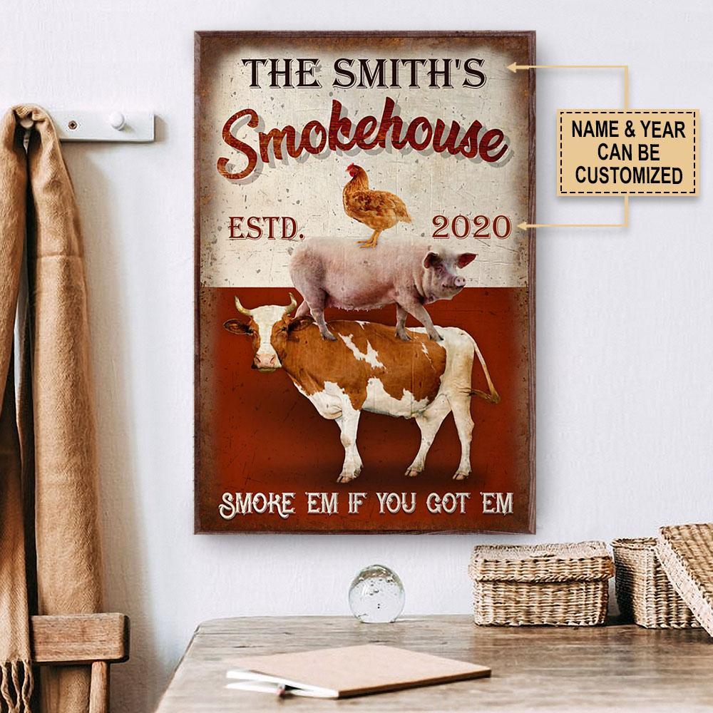 Aeticon Gifts Personalized Bbq Smoke House Canvas Mom Dad Gift Home Decor