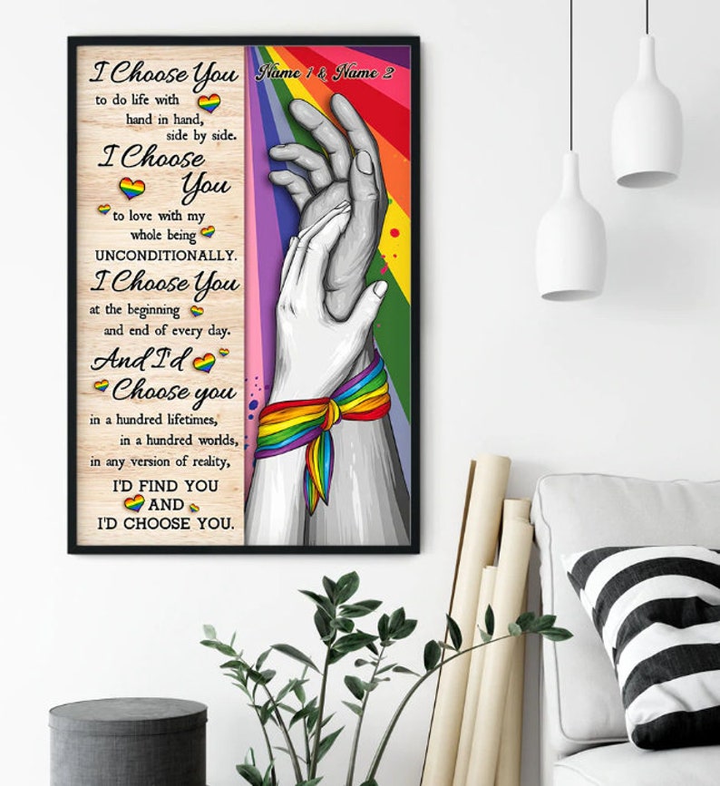 Personalized I Choose You Canvas , Lgbt Custom Poster, Gift For Lgbt, Community Lgbt, Pride Lgbt Poster, Pride Day’S Gift, Lesbian Wall Art